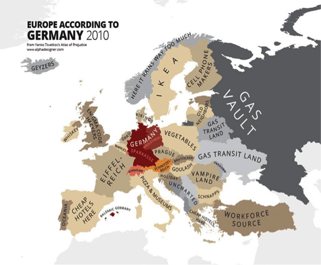 Figure 2 : Carte d'Europe vue par les Allemands Source , Tsvetkov (2014). Figure 2 : Carte d'Europe vue par les Allemands Source , Tsvetkov (2014).